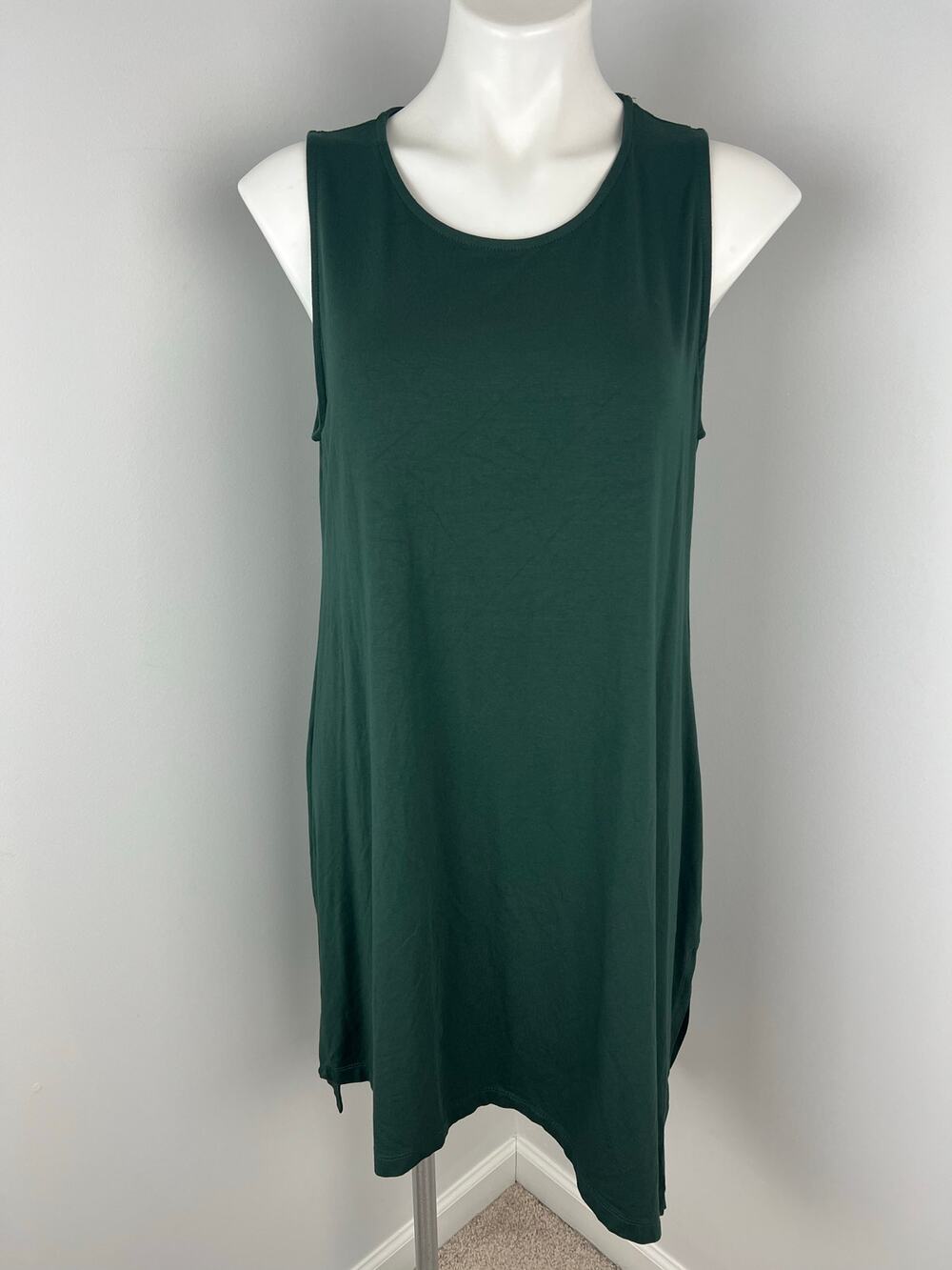 Alembika Green Sleeveless High Low Tunic Dress Stretchy 12-14